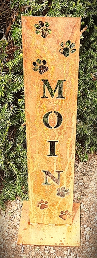 Schild klein, Moin umgeben von Pfoten