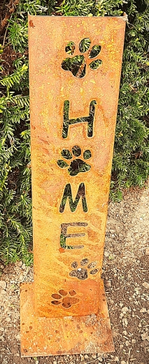 Schild klein, Home O= Pfoten mit Pfoten