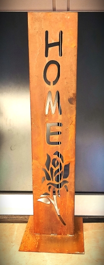 Schild Home Rose am Stiel