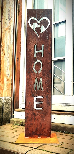 Schild Home Hunde- Katzen Kopf im Herz
