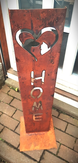 Schild Home Hunde- Katzen Kopf im Herz