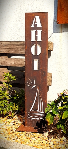 Schild Ahoi Segelschiff