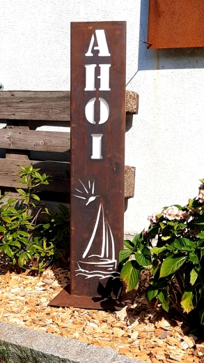 Schild Ahoi Segelschiff