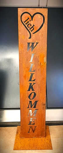Schild Herz- Lich- Willkommen