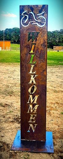 Schild Willkommen Motorrad ( verspielt )