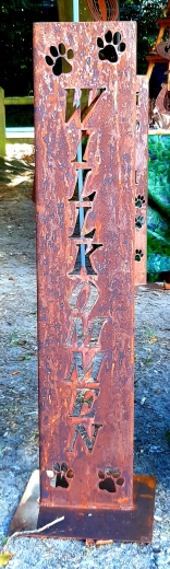 Schild Willkommen Pfoten