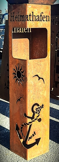 Säule Heimathafen Anker Tau, Öffnung