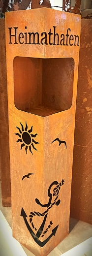 Säule Heimathafen Anker Tau, Öffnung