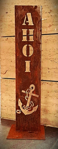Schild Ahoi Anker Kette