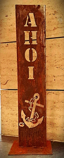 Schild Ahoi Anker Kette