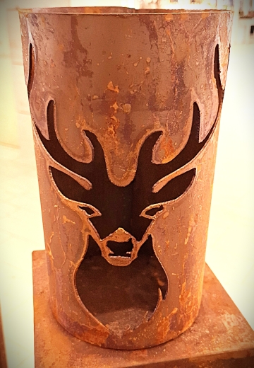 Windlicht Hirschkopf offen