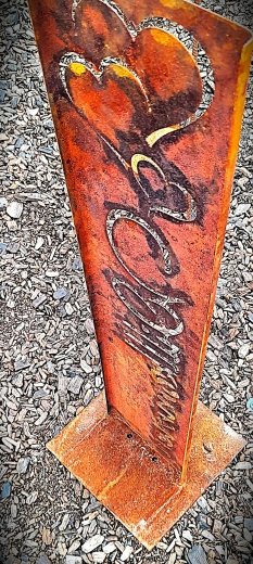 Schild Willkommen (schreibschrift) 3er-Herzen