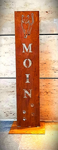 Schild Moin Schreitende Katze