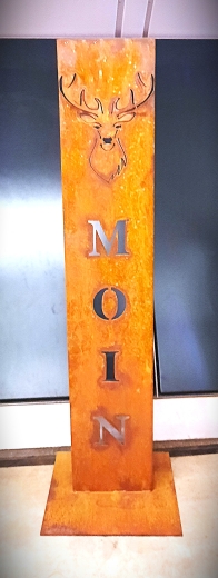 Schild Moin Hirschkopf 3D