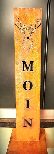 Schild Moin Hirschkopf 3D