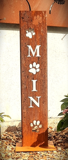 Schild Moin, O= Pfote, Pfoten