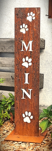 Schild Moin, O= Pfote, Pfoten