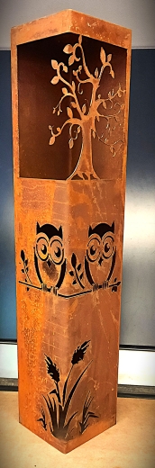 Säule Baum, Eulen, Gräser, Öffnung