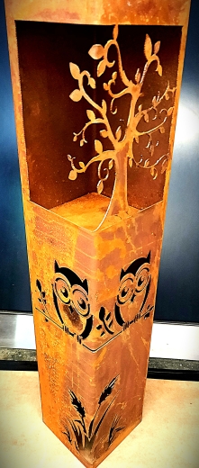 Säule Baum, Eulen, Gräser, Öffnung