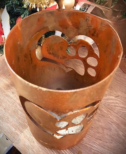 Windlicht Pfote im Herz