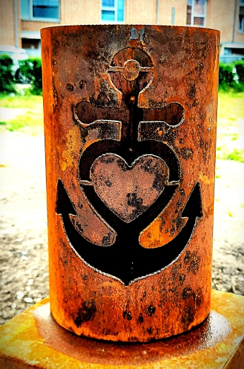 Windlicht Anker, Glaube, Liebe, Hoffnung ( Astraanker)