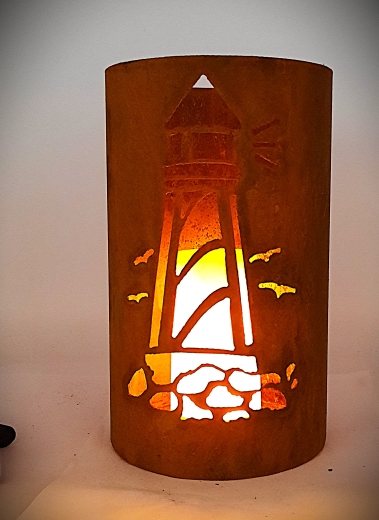 Windlicht Leuchtturm auf Fels