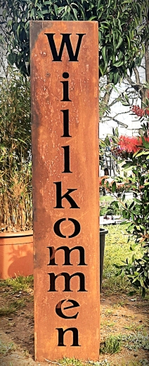 Säule Willkommen