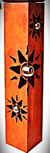 Säule (Edelrost) Sonnen mit Kugeln aus (V2A)