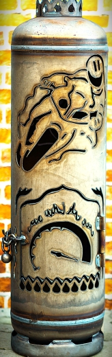 Feuerstelle Motorradfahrer