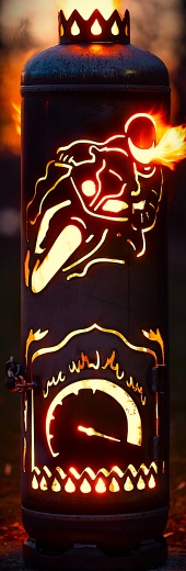 Feuerstelle Motorradfahrer