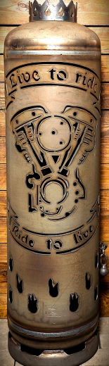 Feuerstelle V- Motor, Totenkopf, Live to ride, Ride to Live