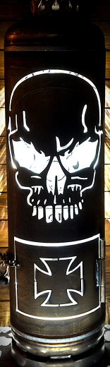 Feuerstelle V- Motor, Totenkopf, Live to ride, Ride to Live