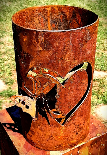 Windlicht Schmetterling 3D im Herz