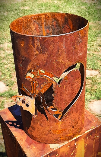 Windlicht Schmetterling 3D im Herz