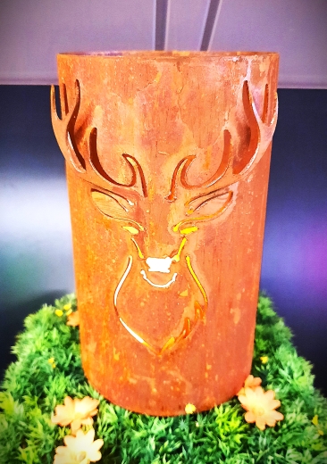 Windlicht Hirschkopf 3D Geweih