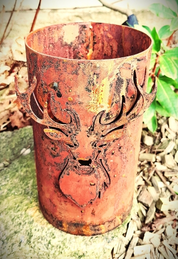 Windlicht Hirschkopf 3D Geweih