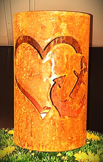 Windlicht Anker im Herz