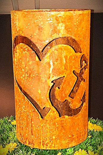 Windlicht Anker im Herz