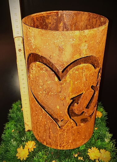 Windlicht Anker im Herz