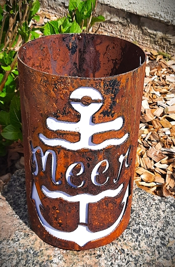 Windlicht Meer im Anker