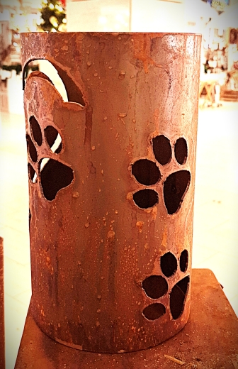 Windlicht Pfoten ins Herz