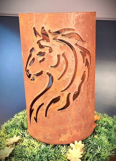 Windlicht Pferdeköpfe ( Seitlich Herzform )