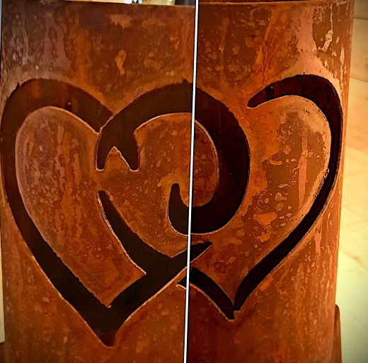 Windlicht verschlungene Herzen