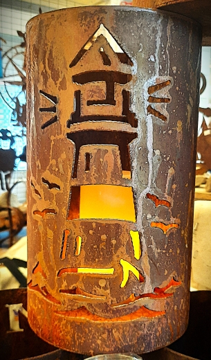 Windlicht Leuchtturm Welle