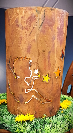 Windlicht Engel mit Sternen