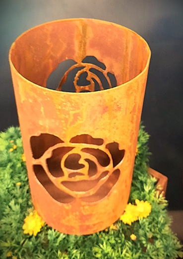 Windlicht Rosen Blütenkopf