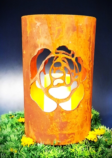 Windlicht Rosen Blütenkopf