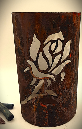 Windlicht Rose am Stiel