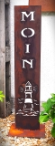Schild Moin Leuchtturm Welle