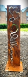 Schild Dreier Herz Willkommen -geschwungen-
